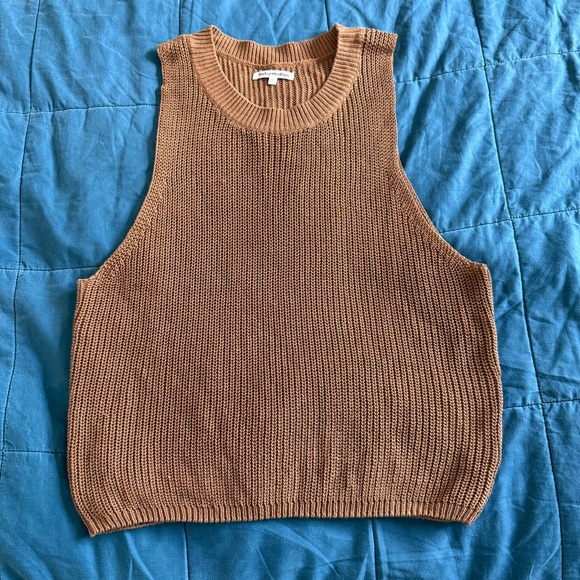 Reformation Lilac Top in Chestnut (Brown) Sleeveless Knit Tank Size XL - Picture 2 of 8